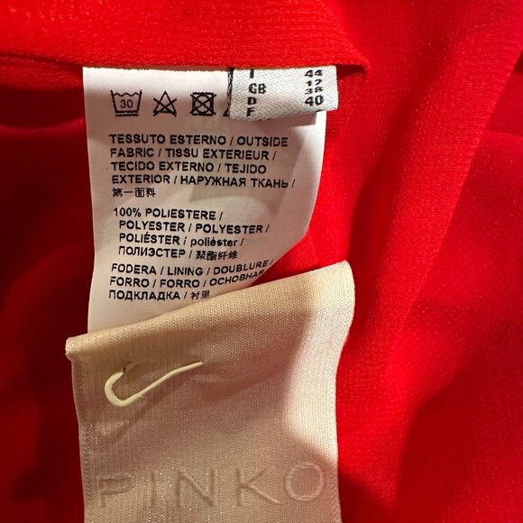 Pinko Capeta Abito Red Dress - Size 44 - Picture 4 of 4